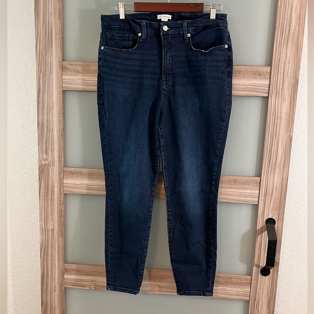 Good American | Good Legs Skinny Cropped Dark Blue Jeans Size 16